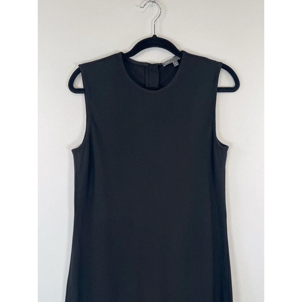 Vince Womens Dress Black Sheath Midi Sleeveless Knit Zip Back Stretch Large - Picture 6 of 10